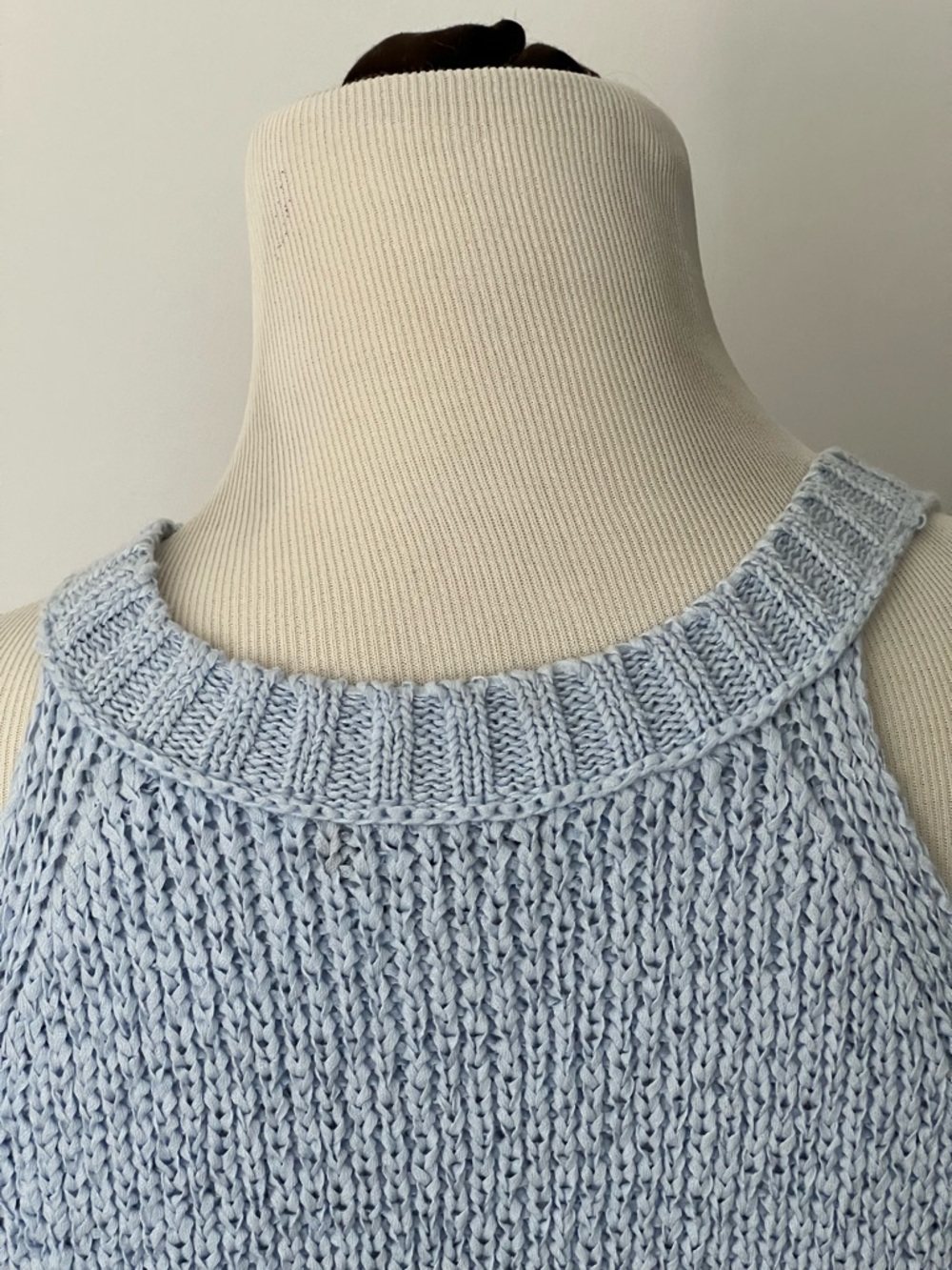 J. Crew Point Sur Light Blue Ribbed Knit Halter Tank - Picture 4 of 7